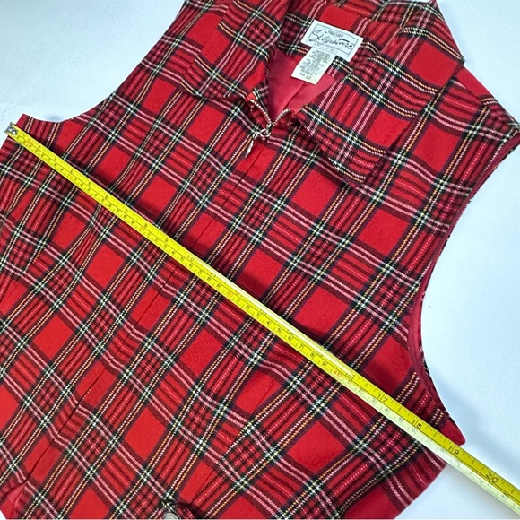 Vintage 90s Tartan Plaid Parisian Signature Womens Vest Size 12 Wool - Picture 6 of 10